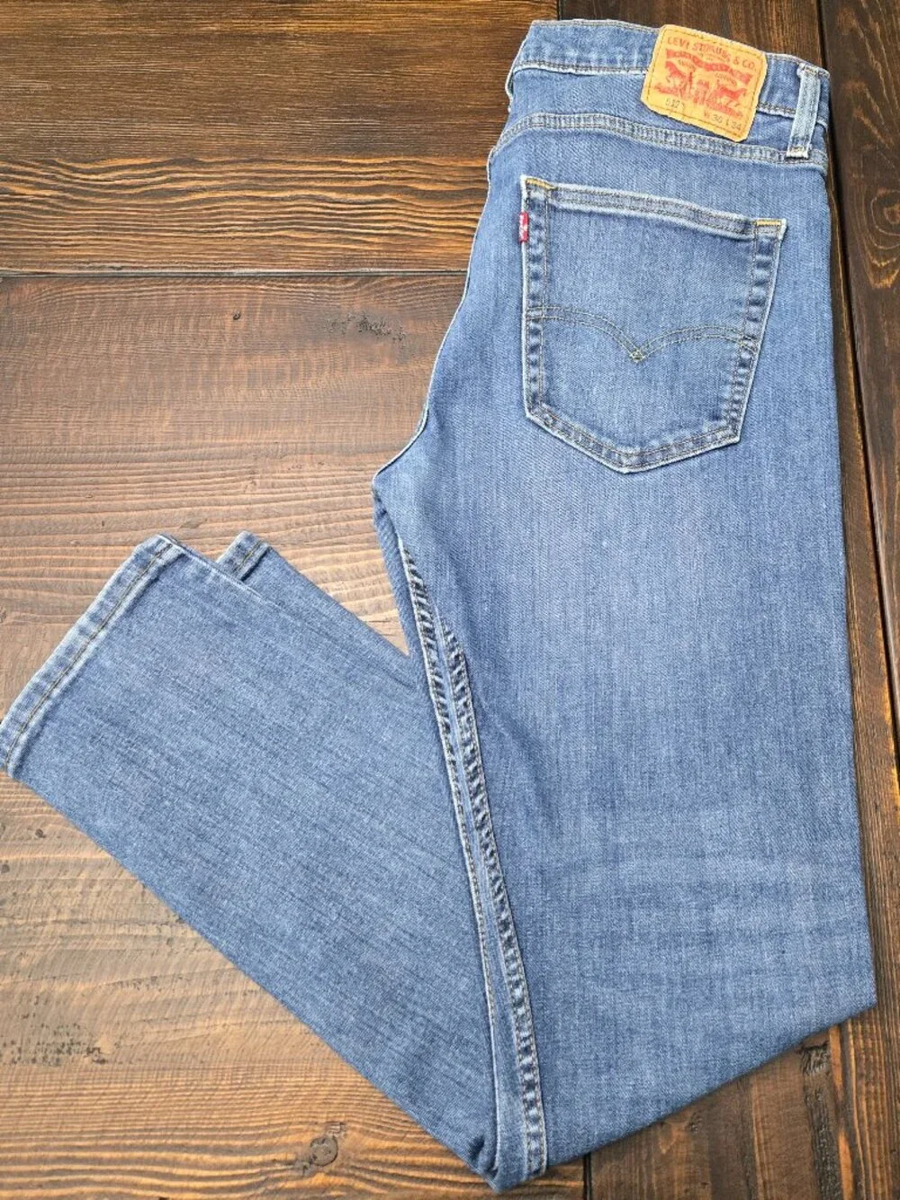 Levi's 512 Slim Taper Jeans Mens 36x34 (fit 34x30) Light Med Wash Stretch Denim